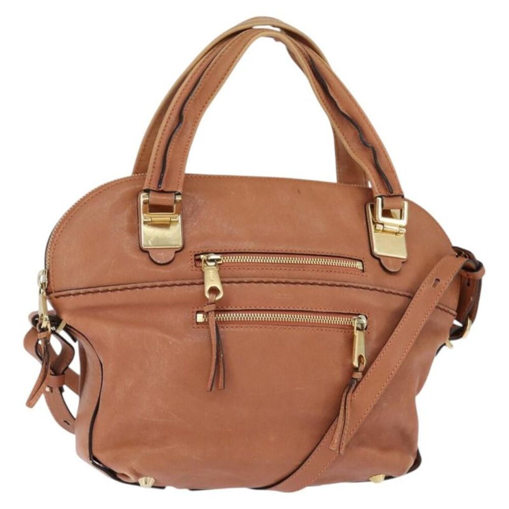Chloe Angie Tote Leather Brown Leather Tote Bag Bag